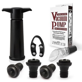 Wine Pump Vacuum with 4 Wine Stopper Vacuum, 1 Wine Pourer and 1 Cutter, Reusable Wine Vacuum Pump and Wine Vacuum Seal Set Keeps Wine Fresh