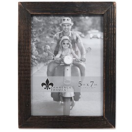 Lawrence 745557 5-Inch W x 7-Inch H Charlotte Weathered Black Wood Picture Frame