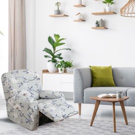 FUANGUI Recliner Chair Cover 4-Pieces Lazyboy Cover for Recliner Chair with Storage Pockets Furniture Protector for Living Room, Jacquard Sofa Slipcover for Kids, Pets, Dog and Cat, 10