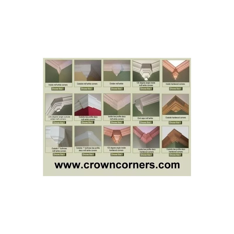 Crown Molding Corners Low Profile, Inside Corners fits 4 5/8"