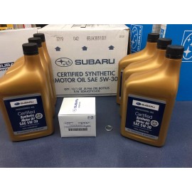 Subaru Genuine Parts Genuine SUBARU Oil Change Kit Filter Gasket 6 Qts Synthetic 5W30 Turbo WRX 15-21