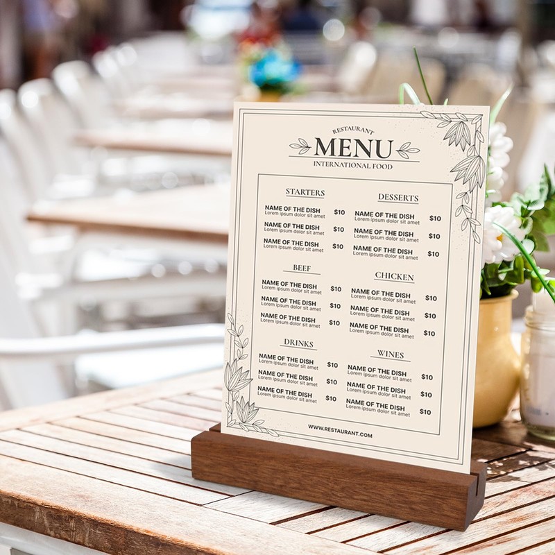 10Pcs Ebony Wood Place Cards Holders for Weddings Party &