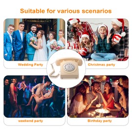 Guest Book Audio Wedding Phone,Record Voice Messages,Retro Guest Book for Wedding or Birthday Party Message Voicemail,Save The Blessings of Your Relatives and Friends（Beige）