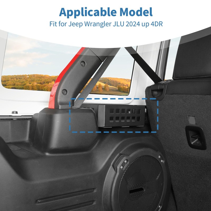 PDKLIN for Jeep JLU Trunk Left Side Cargo Rack Shelf