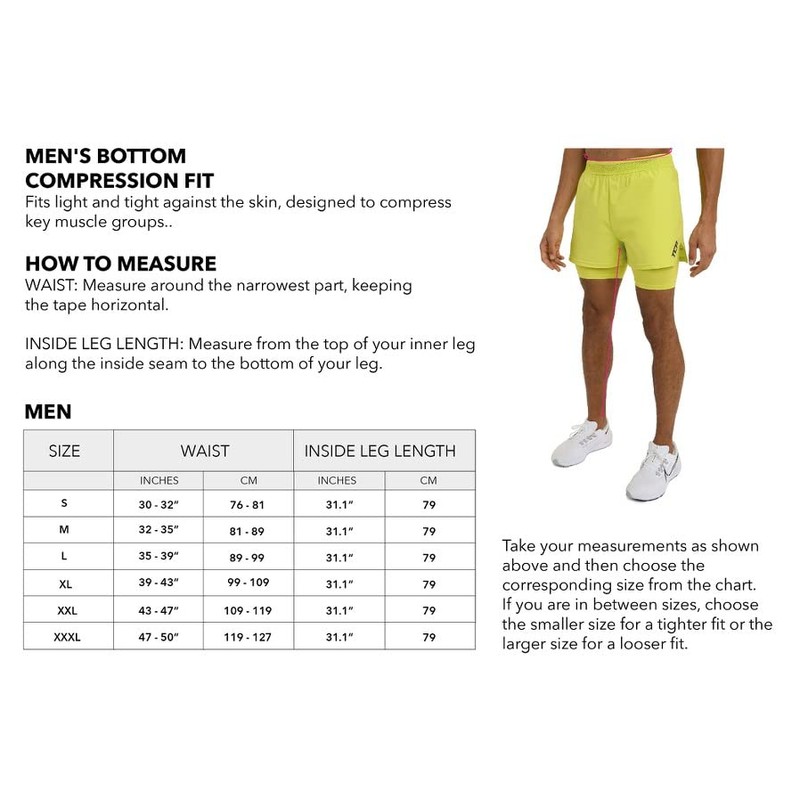 TCA Men's Ultra Running Shorts, 2-in-1 with Inner Compression Shorts