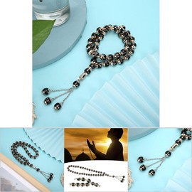 7 Colors Optional, Islamic Tasbih Prayer Beads Muslim Rosary Worship Supplies Accessory Fuse Perler Beads Beading Supplies(Black)