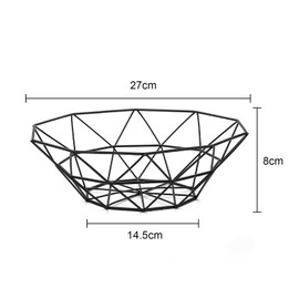 MEETOZ Metal Wire Fruit Bowl,Openwork Fruit Basket for Fruit Snack Vegetable Towels Fruit Basket (Black)