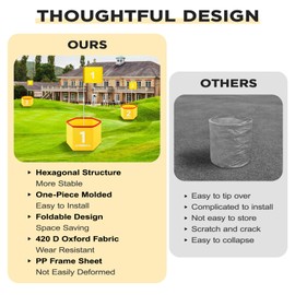 GYMMALL Backyard Golf Set for Kids, Adults and Family, Portable 6 Holes Golf Course with Balls, Flags and Carry Bag for Lawn, Park, Beach and Hotel - Yellow