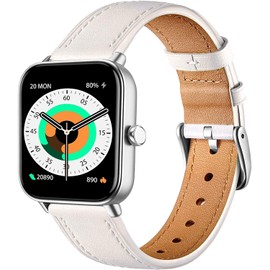 Issinlky Strap for Veryfit Smart Watch IDW19/IDW13/IDW16/IDW18, 22 mm leather business strap for Gloryfit TUYOM LW36, H1/D1, T50S, P66/P66D/P72/P95, Y6, R30PRO, YB54, G39, AGPTE LW. 11 11 Smart