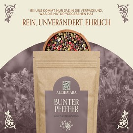 Peppercorns Colourful Alchemara (150 g) - Colourful Pepper Whole - Gently Dried Spices for Your Kitchen