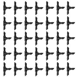 PDETVEO 120PCS 1/4 Inch Barbed Tee Fittings, Drip Irrigation Tee Fittings End Plug for Home Garden Sprinkler Systems, Drip