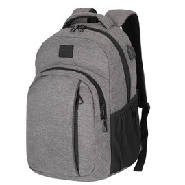 LARIPOP Travel Laptop Backpack,17 Inch Business Laptop Bag Rucksack with USB Charging Port,Lightweight Water-Resistant Bag Daypack for Work Computer Men Women Backpack,Light Grey