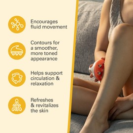 Lymphatic Drainage Massager with Cooling Steel Rollers for Body Sculpting, Cellulite & Sore Muscles, Grip-Friendly Massager with Ergonomic Design for Arms, Thighs, Glutes and Stomach by M3 Naturals