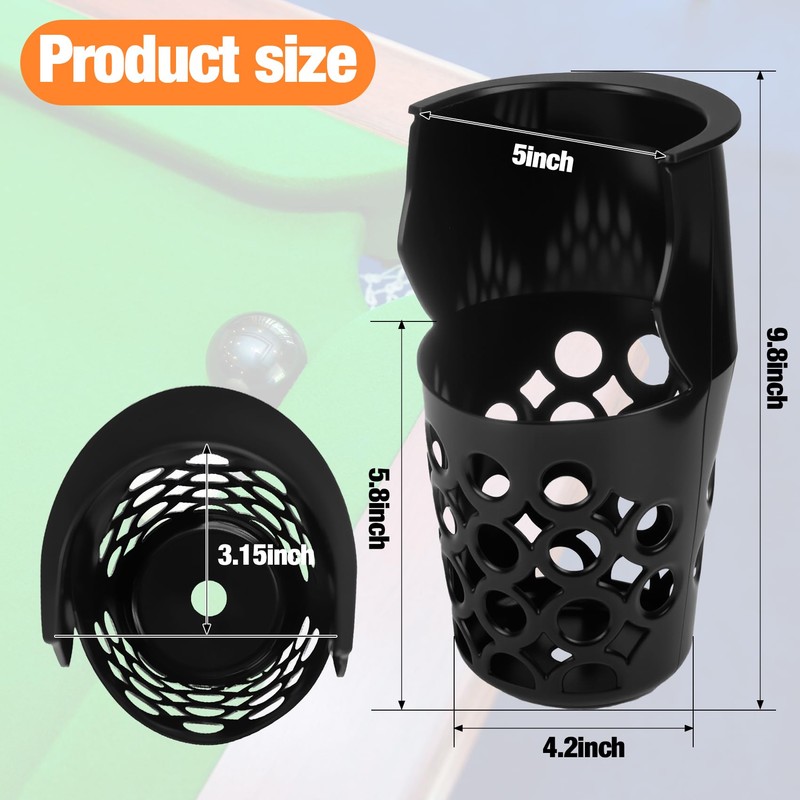 JASTT 6 Pack Set of Pool Table Pockets (Thickened Plastic