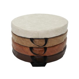 Factory Direct Partners Rustic Kid 15 inch Round Floor Cushions with Handles, Distressed Faux Leather, Flexible Seating for Home, Playroom, Montessori, Daycare, Classroom (4-Piece), 12223-DA