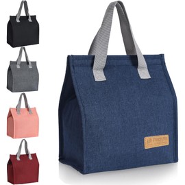 FERNYE Lunch Bag for Women/Men,Waterproof Reusable Portable Lunch Tote,Lunch Box Bag.Thermal Cooler Bag Ideal for Work/Party/l/Travel/Picnic (Light Blue)