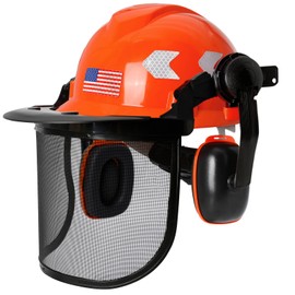 Aolamegs Chainsaw Helmet with Face Shield and Ear Muffs-3-in-1 Arborist Helmet with Ear Protection and Full Face Shield Mask for Weed Whacking/Lawn Mowing,Forestry Helmet for Grinding and Tree Cutting