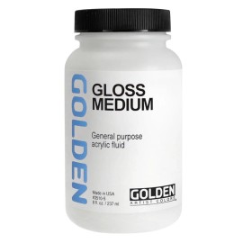 Golden Polymer Gloss Medium 8 Oz Acrylic Paint Medium for Glazes and Colors