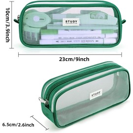 KALIDI Clear Pencil Case Large Pen Bag Stationery Pouch Cosmestic Make up Bag for Student School College Office