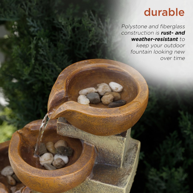 Alpine Corporation WCT726 Indoor/Outdoor Tabletop Tiered Pouring Pots Waterfall Fountain