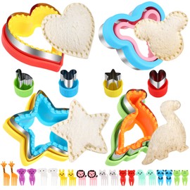 Uncrustables Maker,28 pcs Sandwich Cutter and Sealer Set for Kids,Uncrustable Sandwich Cutter, Sandwich Cutters For Kids Lunch, DIY Bread Cookie Cutters for Boys & Girls Lunch Bento Box