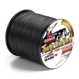 Ashconfish Braided Fishing Line – Real Color Fastness – 8 Strand 500M –6lb 8lb to 300lb – Abrasion Resistant Braid Lines – Incredible Superline – Zero Stretch – Smaller Diameter – 25LB – Black