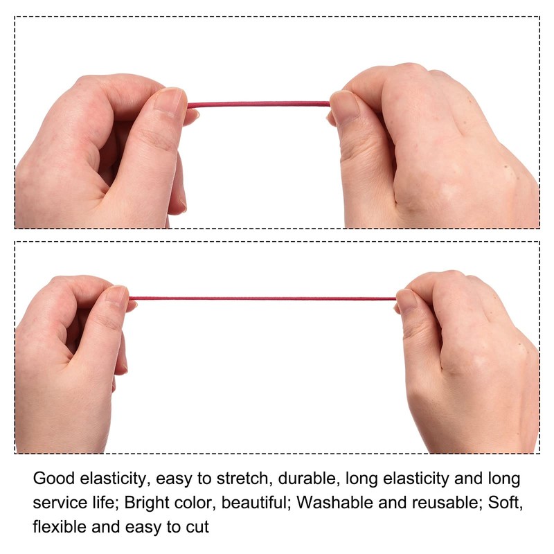 sourcing map 49 Yards(45m) Elastic Cord Bracelets Stretchy String 2mm