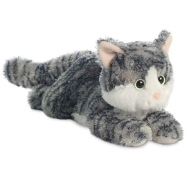 Aurora, 31538 Flopsies Lily Cat, 30 cm, Plush Toy, Grey