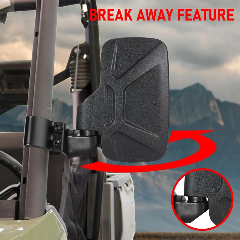 OFIG UTV Ranger Side Mirrors and UTV Center Mirror Set