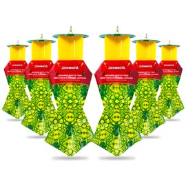 Catchmaster Japanese Beetle Traps Outdoor 6PK, Flying Insect Trap Bag with Lid & Dual Pheromone Food Lure, Hanging Bug Catcher Pest Control for Backyard & Garden, Plants, Trees, Vegetables & Flowers