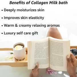 Creamy Coconut Collagen Milk Bath Soak Powder Moisturize & Soften Skin – Vanilla Jasmine Luxury Spa Bubble Bath Salt Mother's Birthday Christmas Relaxation Gifts for Women Perfect Stocking Stuffers