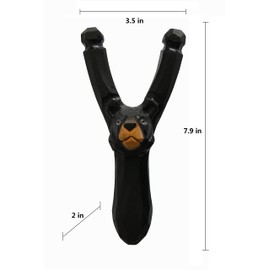 LongJT Wooden Animal Slingshot, Hand-Carved, Kids (Black Bear)