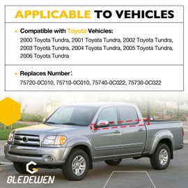 Window Molding Weatherstrip Trim Seal Belt Set Compatible with Toyota Tundra 2000-2006, Front & Rear Door Window Weather Stripping Replaces#75710-0C010 75720-0C010 75730-0C022 75740-0C022 (4PCS)