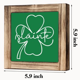 St. Patricks Day Decor, Slainte Irish Printed Wood Wall Art Sign, Shamrock Decor, Home Signs Decor, Rustic Farmhouse Wall Decor, Shamrock Irish Blessing Sign