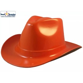Allsafe Services and Materials Occunomix Western Cowboy Hard Hat with Ratchet Suspension - Hi Viz Orange