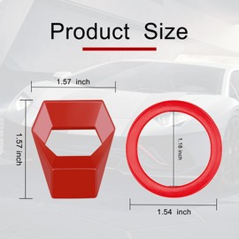 jeseny Universal Engine Start/Stop Button Cover, Aluminum Alloy Car Power Control Trim, Push to Start Button Cover Key Protective Cover for Civic CRV XRV Challenger Charger CHR (Red)