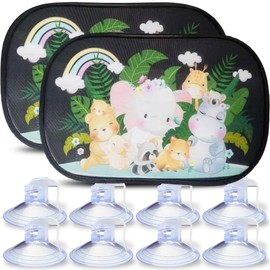 YIMVUNZ Baby Car Sun Shade with UV Protection (Set of 2), 51 cm x 31 cm, Sun Visor with 8 Suction Cups, Sun Protection Car Children, Sun Protection and UV Protection