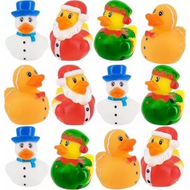 RINCO One Dozen Holiday Christmas Rubber Duckies