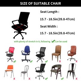 Cobee Office Chair Cover for Office Chair Seat Covers, 2 Pack Stretchy Removable Washable Office Chair Seat Covers for Office Chair Desk Chair Seat Cushion Slipcovers for Computer