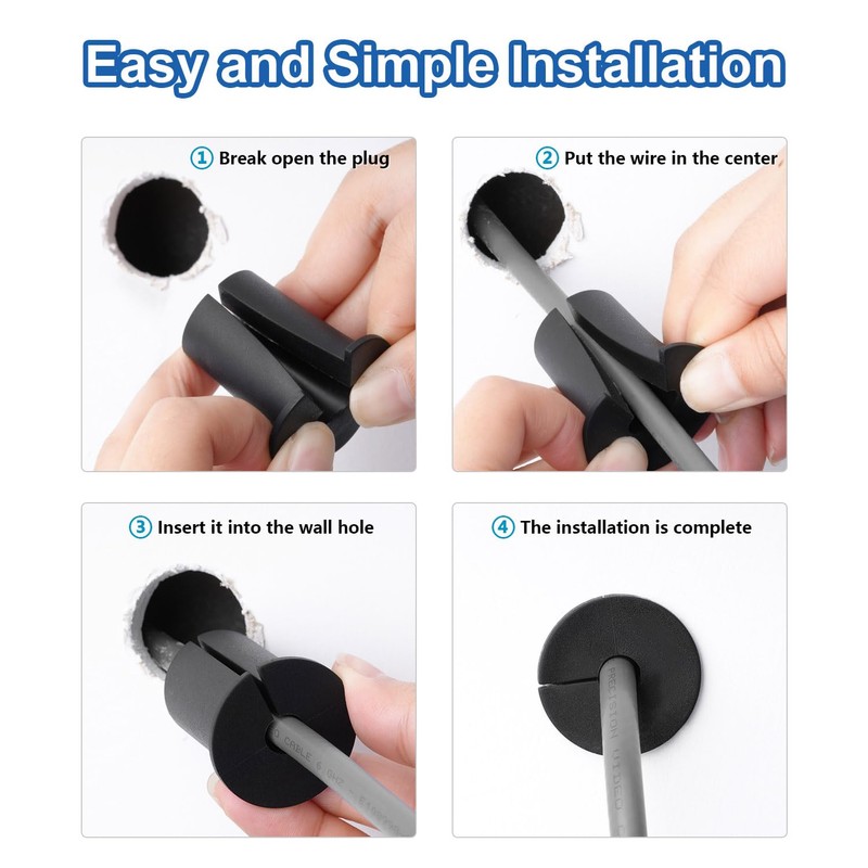 ELFCULB Starlink Cable Grommet (4 Pcs), Black