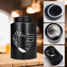 Feather Urns for Human Ashes Adult Male or Female, Funeral Memorial Urns for Ashes Casket for Men Women, Burial Urn for Adults Up to 160 IBS