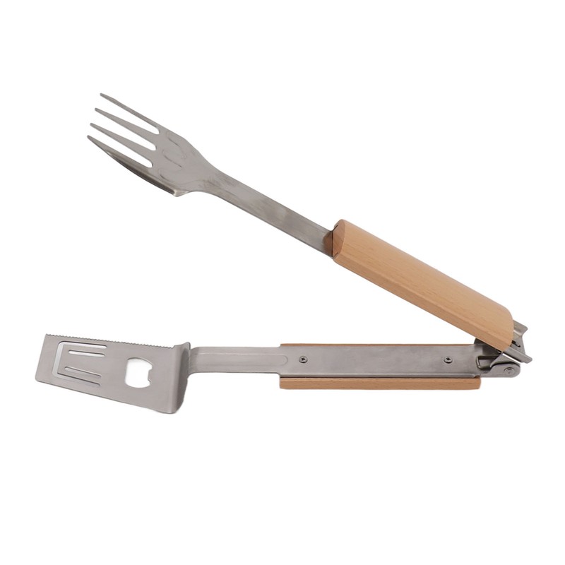 Grill Spatula Fork Tongs Durable Stainless Steel Food Tongs Multifunctional