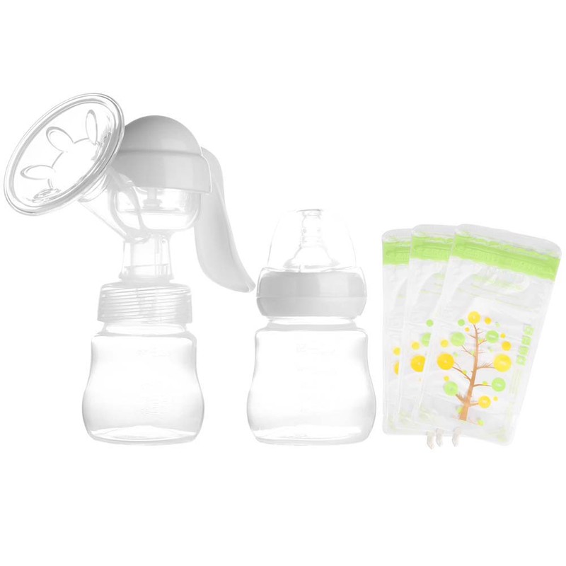 Manual Suction Breast Pump Adjustable Painless Baby Infant Feeding Milk