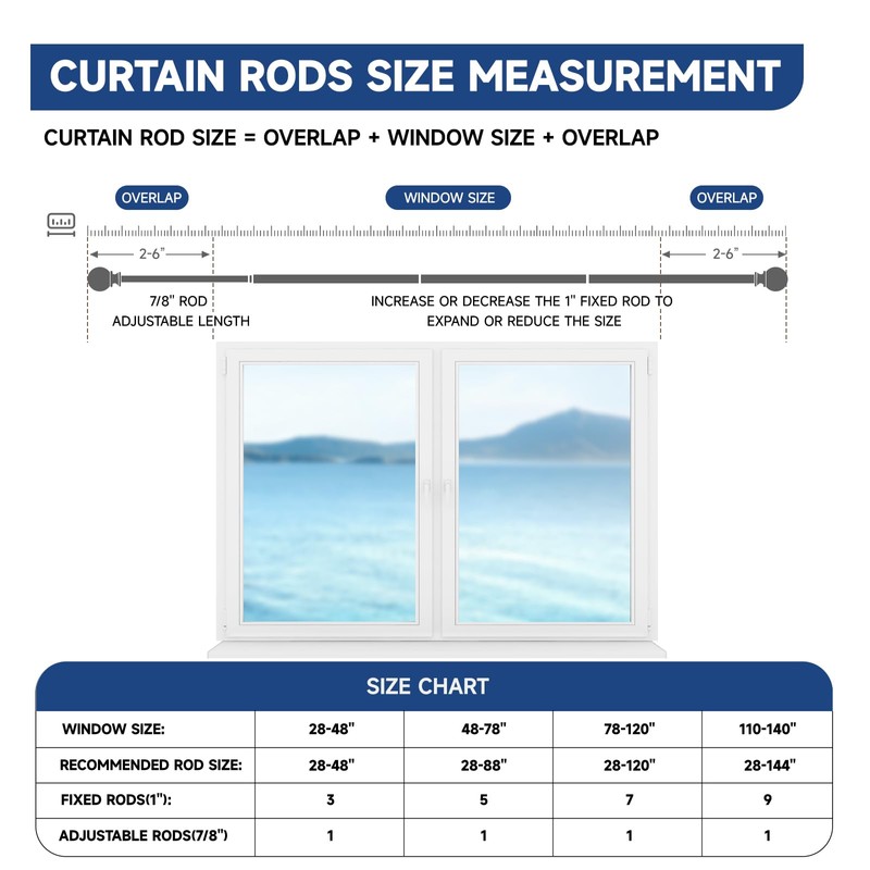 BRIOFOX White Curtain Rods for Windows 72 to 144 Inch(6-12ft)