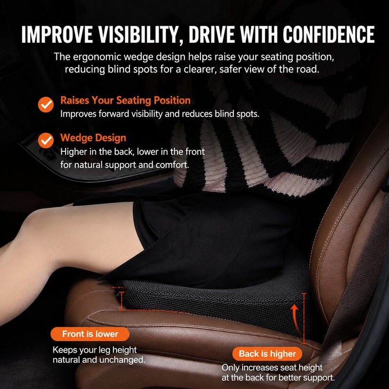 Car Seat Booster Cushion for Driving – Breathable Memory Cotton