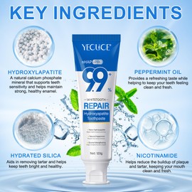 9.9% Hydroxyapatite Toothpaste 2 Pack – Enamel Protection & Tooth Strengthening with Nano Hydroxyapatite, Natural Peppermint, Fresh Breath, Gentle Mint for Daily Oral Care