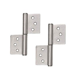 4 x Stainless Steel Hinges, foldable, ideal for indoor and outdoor use, sturdy door hinges for metal and wooden doors