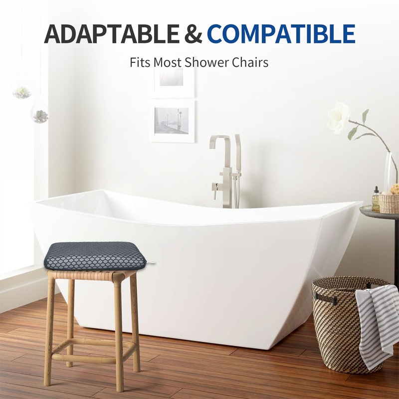 Anycosy Shower Seat Cushion Waterproof,Bathtub Cushion for Transfer Benches,Slip-Resistant 3D