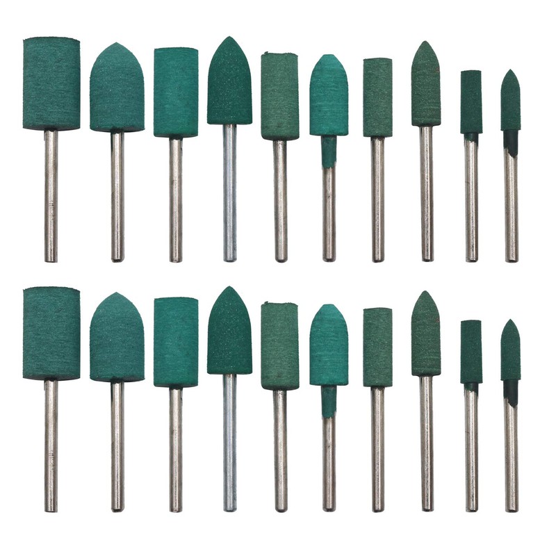 HEYMOUS Rubber Polishing Bits Polishing Drill Bit Green Buffer Abrasive