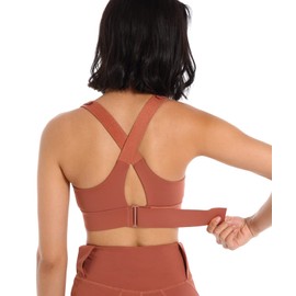 Womens High Support Sports Bra Front Zip Wireless Post-Surgery Bra Active Yoga Sport Bra Red, 4XL